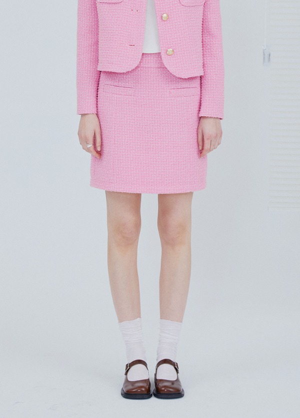 classic tweed skirt pink 클래식 트위드 스커트 핑크