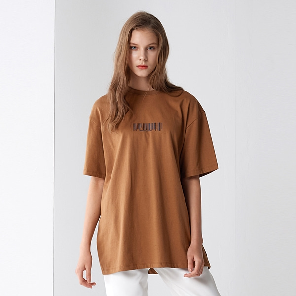 바코드 시그니쳐 티셔츠 브라운 BAR-CODE SIGNATURE T-SHIRTS BROWN PINBLACK